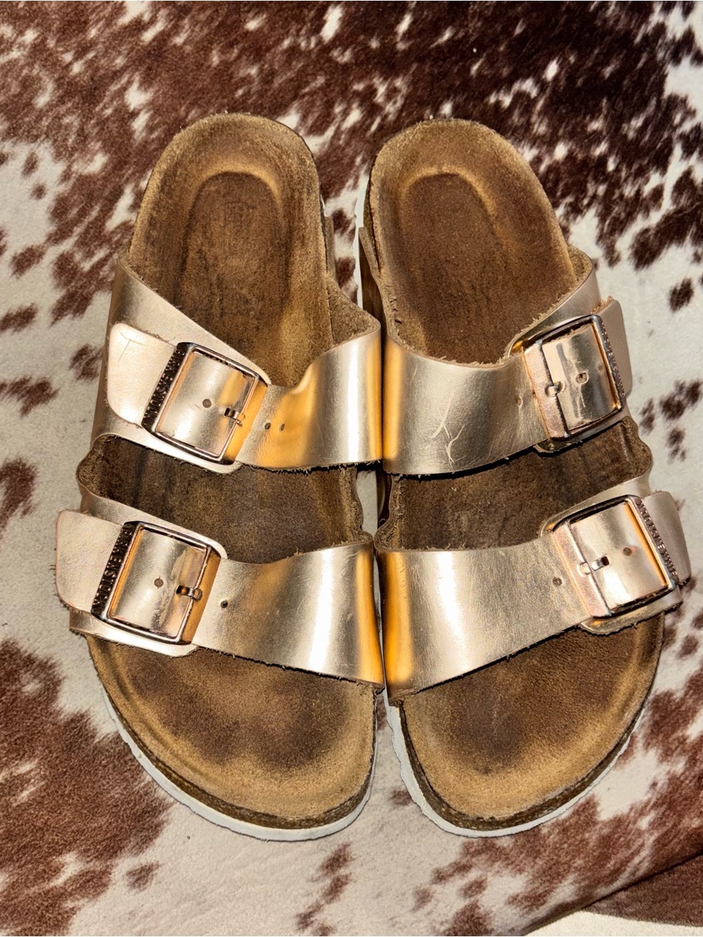 Birkenstock Arizona Soft Footbed Sandals – Metallic Copper Size 38 aka 7–7.5